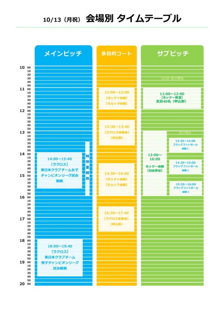 R7スポーツフェスタin大井ホッケー競技場タイムテーブルのサムネイル