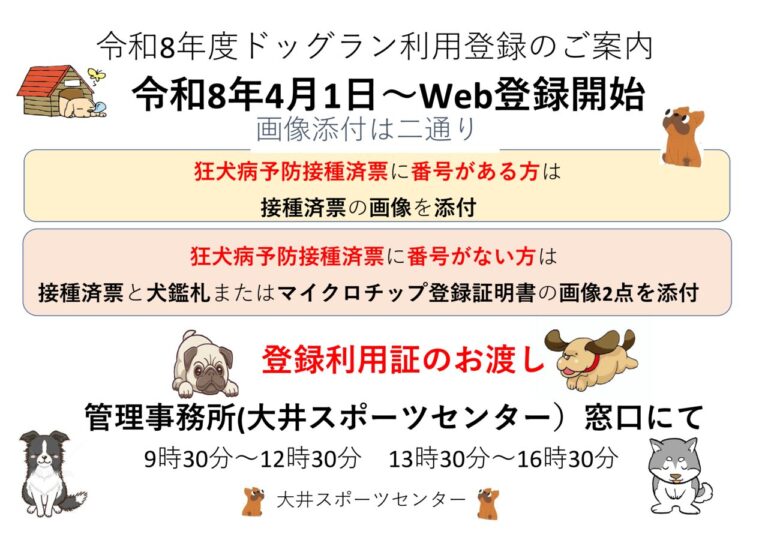 ℝ8年度ドッグラン登録案内最新（大井）のサムネイル